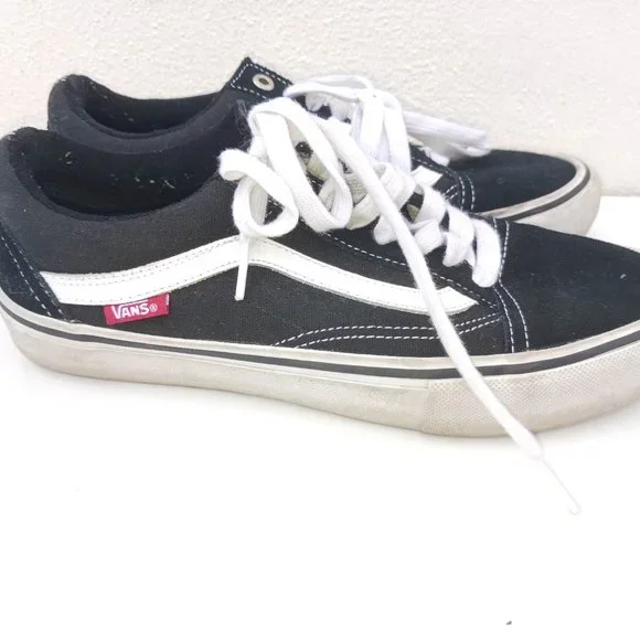 Vans Men's Size 7 Black White Skater Board Shoes - Picture 3 of 9